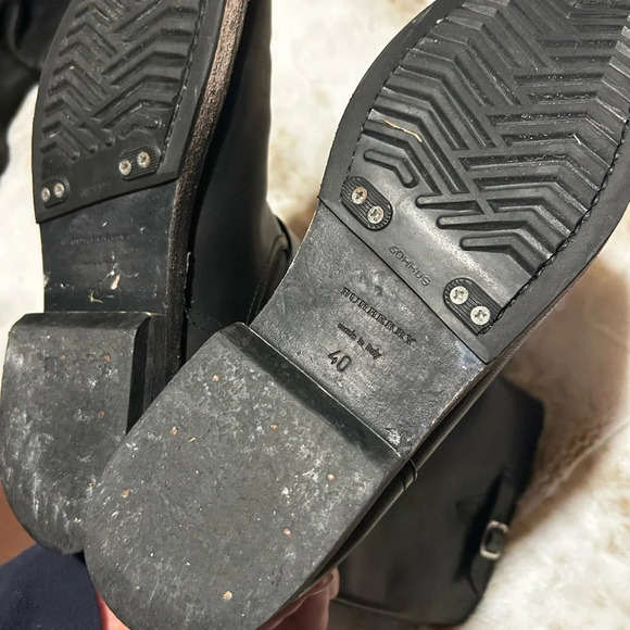 BURBERRY CLASSIC RIDING MOTO LOGO BUCKLE BOOTS EU 40 - Picture 5 of 7